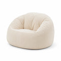 Poltrona sacco in velluto a coste Beige 85x85x70 cm