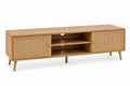 Mobile TV in Legno e Rattan 160x40x50 cm