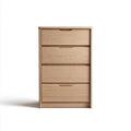 Chest of Drawers 80x45x100 cm - Light Oak Wood with 4 Drawers - Contemporary Design