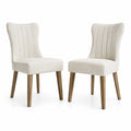 Set di 2 sedie da pranzo in tessuto con gambe in legno