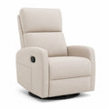 Poltrona reclinabile in microfibra beige con funzione girevole