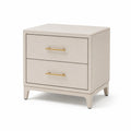 Comodino a 2 cassetti in legno e metallo Beige