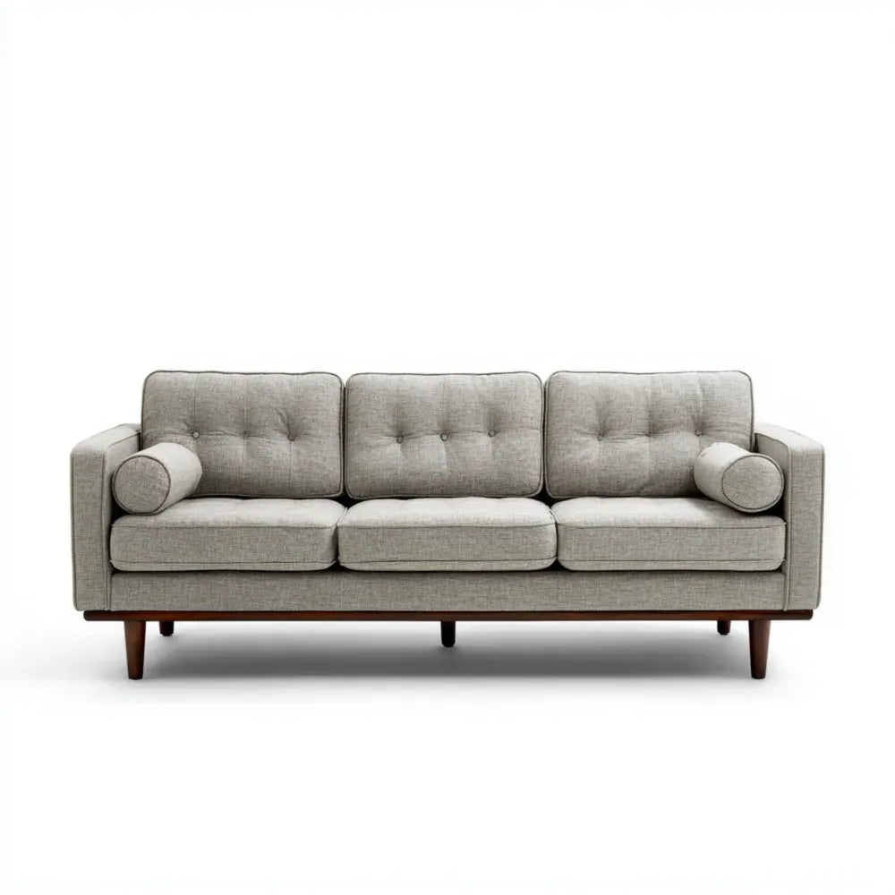 Modern Design Fabric Upholstered Sofa Set 210x90x85 cm - Light Gray