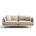 Fabric Sofa Upholstered 200x90x85 cm - Beige - Contemporary Style
