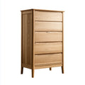 Chest of Drawers 60x45x120 cm Solid Oak 5-Drawer Natural Finish - Modern Style