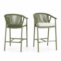 Set di sedie da esterno in alluminio e corda, Verde