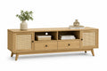 Mobile TV in Legno e Rattan con Cassetti e Ante