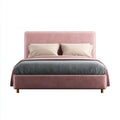Double Bed 200x140x120 cm - Velvet Upholstery Pink - Contemporary Style