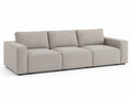 Divano modulare a 3 posti in tessuto grigio 230x85x95 cm