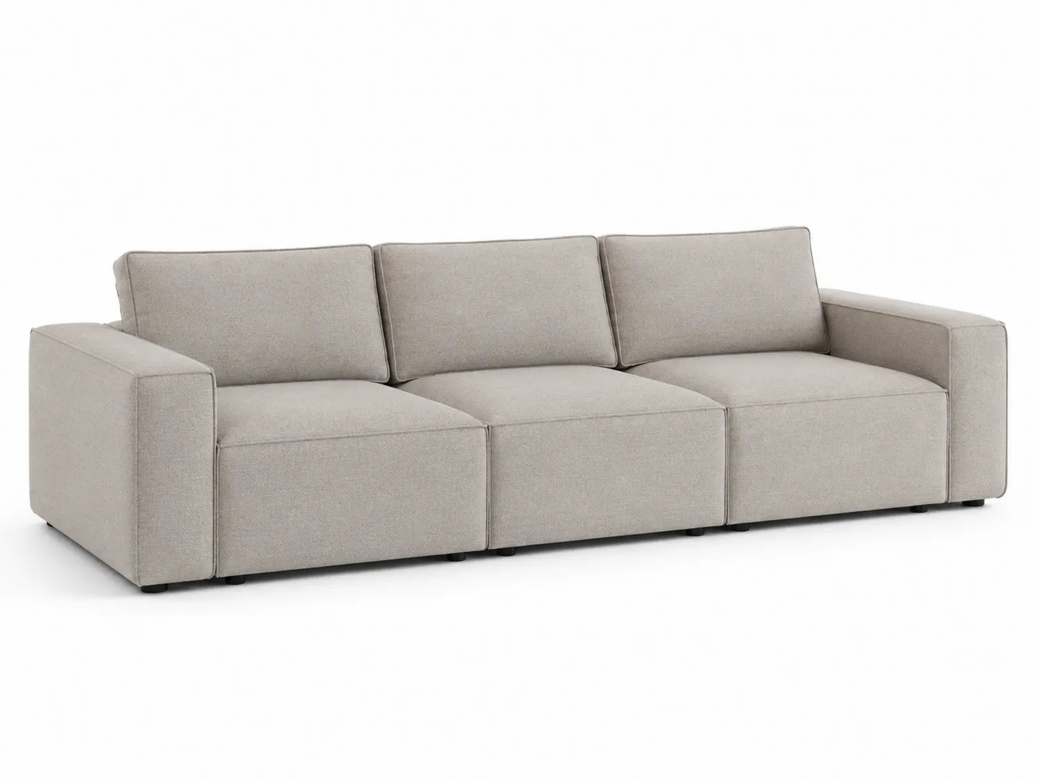 Divano modulare a 3 posti in tessuto grigio 230x85x95 cm