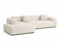 Divano angolare in tessuto corda beige con chaise longue