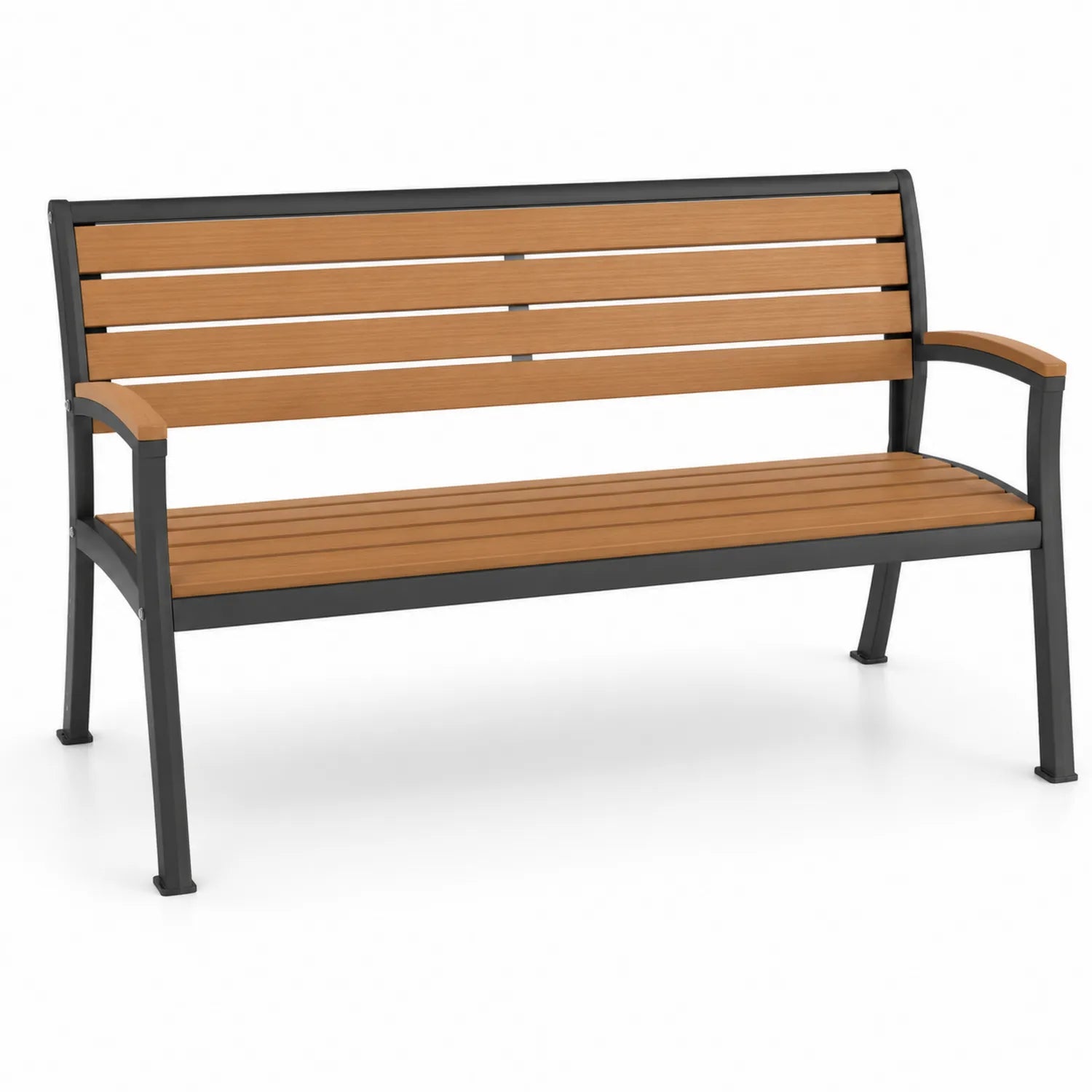 Panca da esterno in metallo e legno composito 125 cm