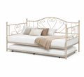 Divano Letto in Metallo con Letto Estraibile Beige