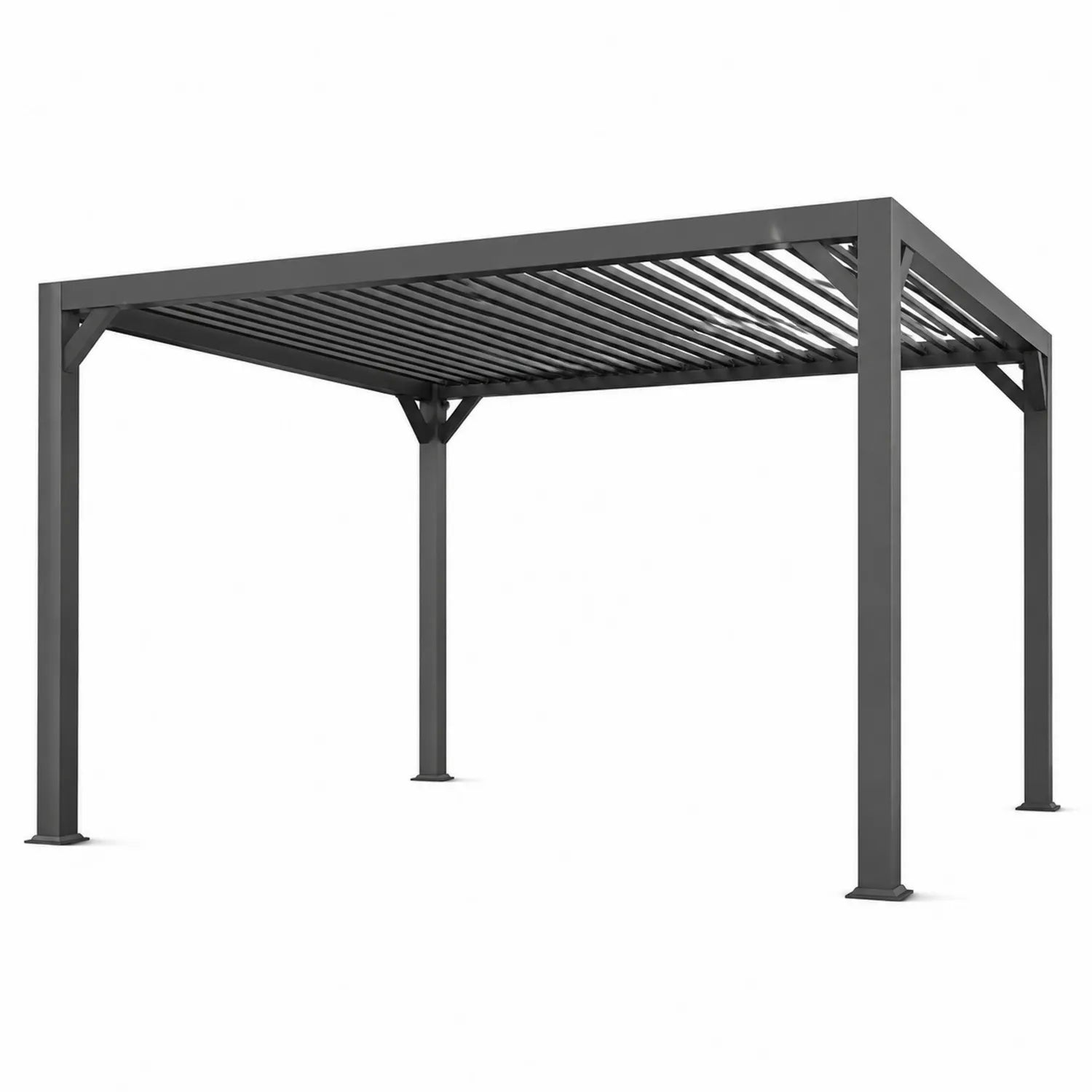 Gazebo in Alluminio Rettangolare 400x300 cm Grigio Scuro