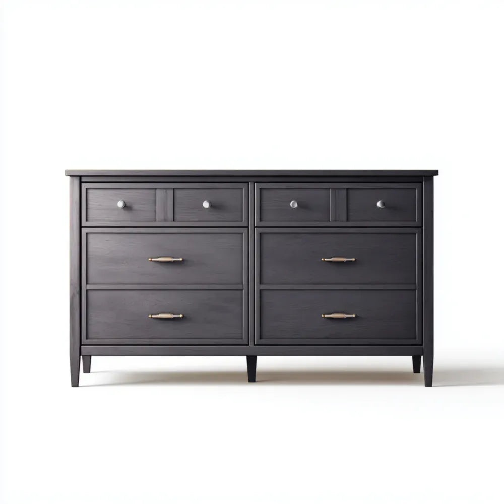 Wooden Chest of Drawers - 120x45x80 cm - Black - Modern Style