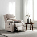 Recliner Chair 35.4x37.4x39.4 Inch Fabric Upholstery Beige - Modern Design