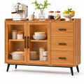 Credenza in Legno e Vetro con Cassetti 120x40x85 cm