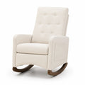 Poltrona a dondolo in poliestere e legno Beige