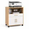 Mobiletto con Ruote in Legno e MDF Bianco