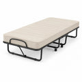 Letto pieghevole singolo in metallo con materasso in schiuma beige 190x80 cm