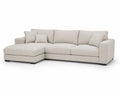 Divano angolare in tessuto con chaise longue beige