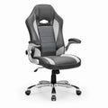 Sedia da ufficio in pelle sintetica e tessuto Grigio/Nero