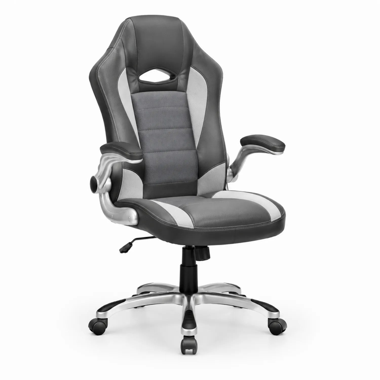 Sedia da ufficio in pelle sintetica e tessuto Grigio/Nero