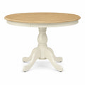Tavolo da pranzo rotondo in MDF e legno 120 cm Bianco/Naturale
