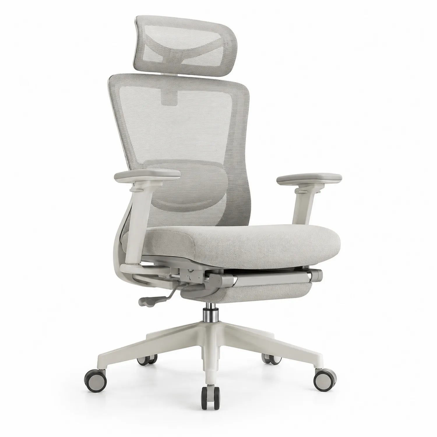 Sedia ergonomica da ufficio in rete regolabile grigia