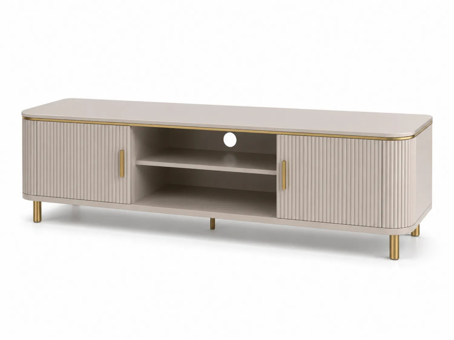 Mobile TV in MDF e Metallo Beige Oro