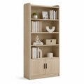 Libreria in Legno MDF con Ripiani e Ante Rovere Chiaro