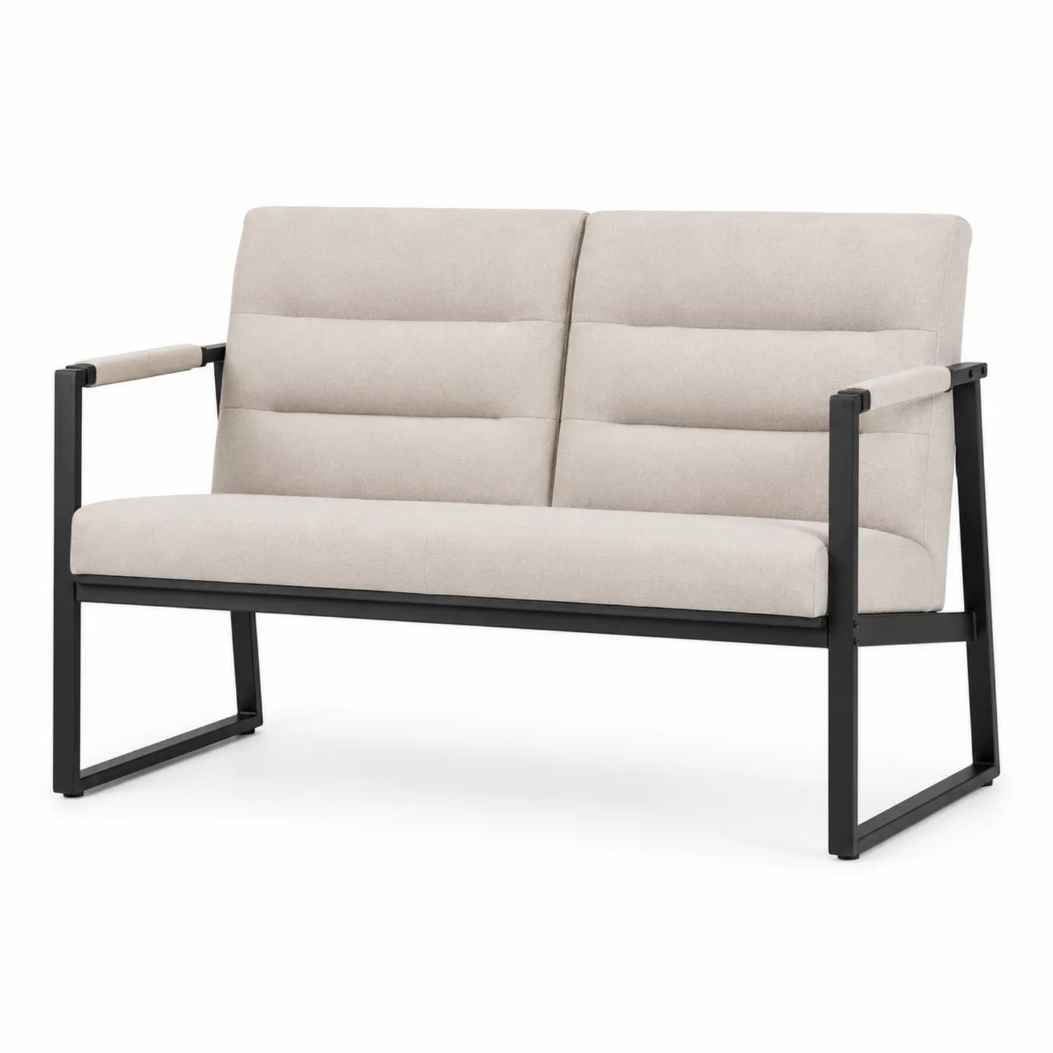 Divano Due Posti Metallo e Tessuto Beige