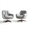 Armchair Set 75x80x85 cm Fabric Upholstery - Light Grey - Modern Design