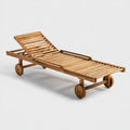 Outdoor Patio Recliner - Solid Teak Wood - Adjustable - 200x65x35 cm - Natural Finish