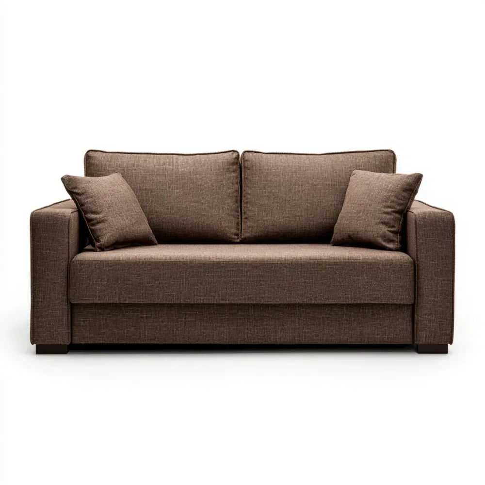 Sofa Set Fabric Upholstery 200x90x85 cm - Brown - Modern Design