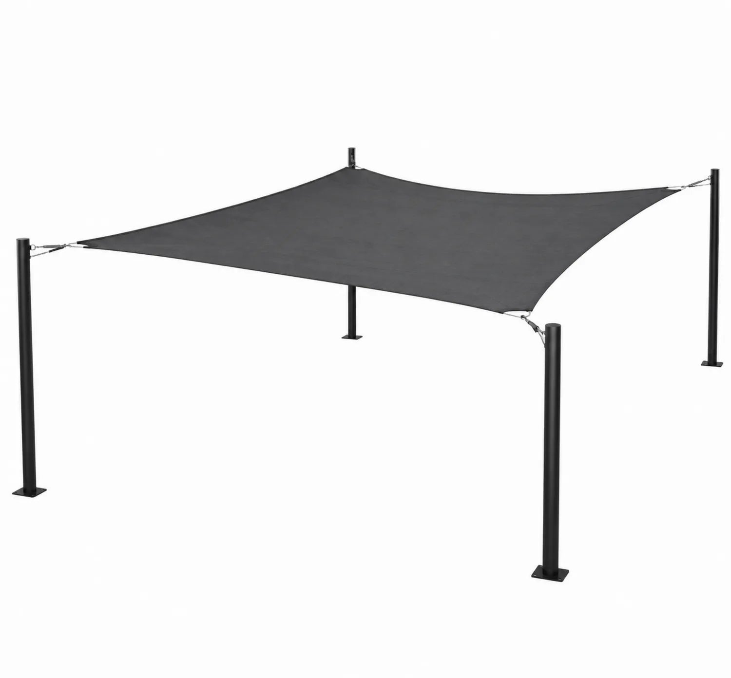 Tenda ombreggiante quadrata in tessuto poliestere nero