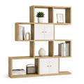 Libreria Scaffale in Legno con Ante Bianche