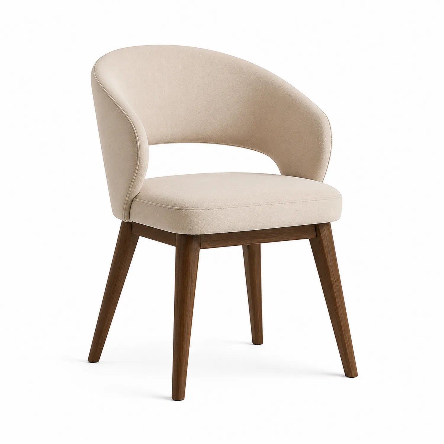 Sedia in legno e tessuto beige