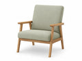 Poltrona in legno e tessuto verde chiaro 75x80x85 cm