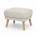 Pouf rettangolare in legno e lino beige
