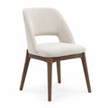 Sedia in legno e bouclé crema 80cm