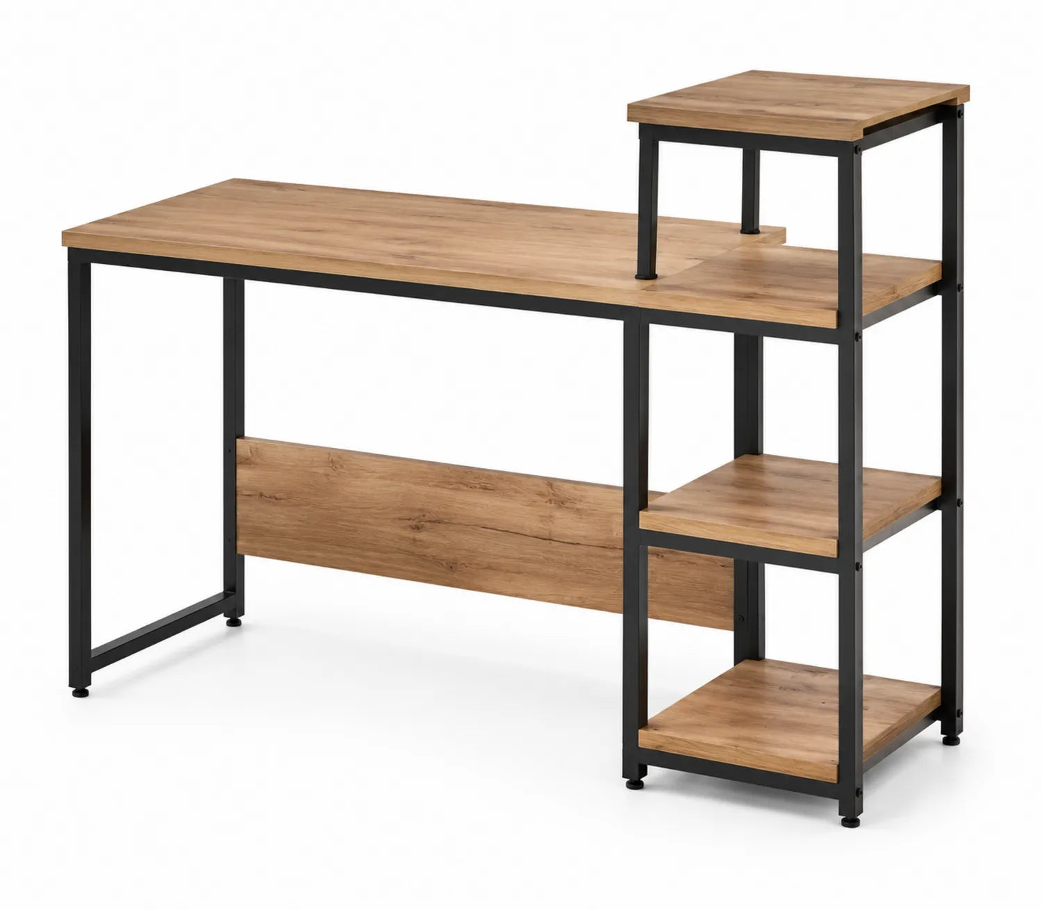 Scrivania in MDF e Metallo con Ripiani 120x60x75 cm