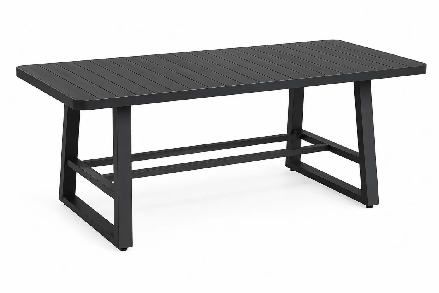 Tavolo da pranzo in metallo nero per esterno