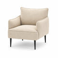 Poltrona in tessuto poliestere con gambe in metallo, colore Beige