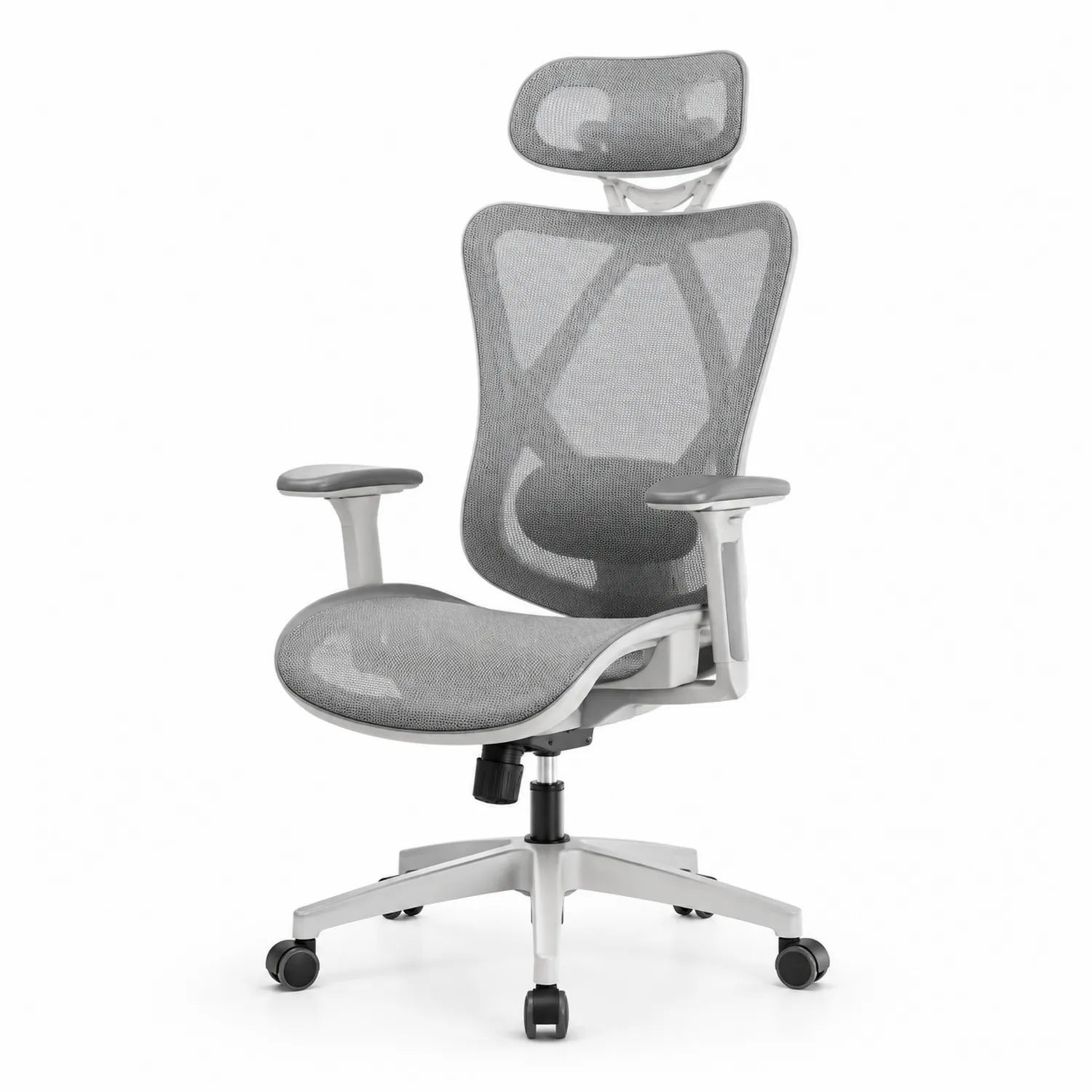 Sedia ergonomica in rete di nylon con poggiatesta regolabile Colore Grigio