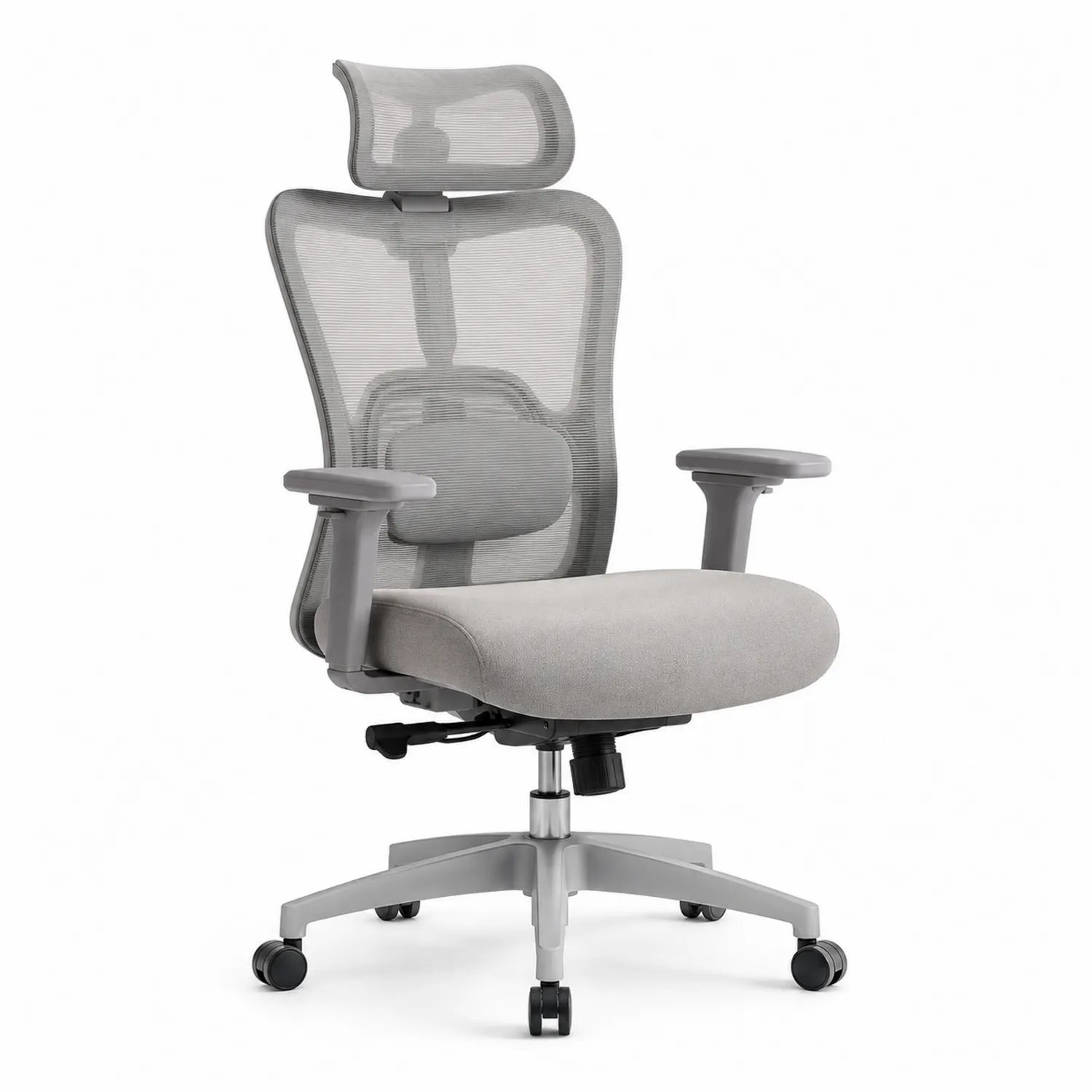 Sedia ergonomica con schienale in rete grigia