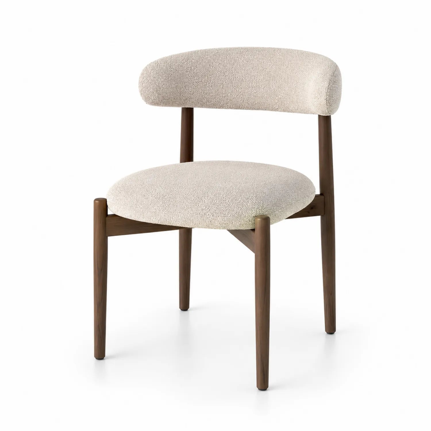 Sedia da pranzo in legno e tessuto beige