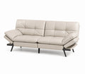 Divano letto regolabile in similpelle beige 220 cm