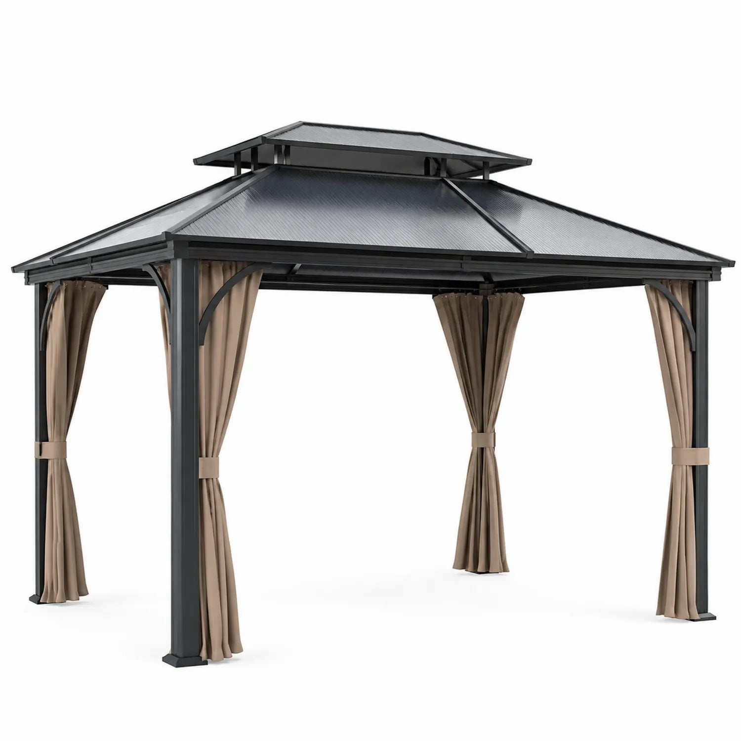Gazebo da Giardino in Alluminio con Tetto in Policarbonato