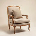 Vintage Armchair Fabric Upholstery 75x80x90 cm - Beige - Classic Design